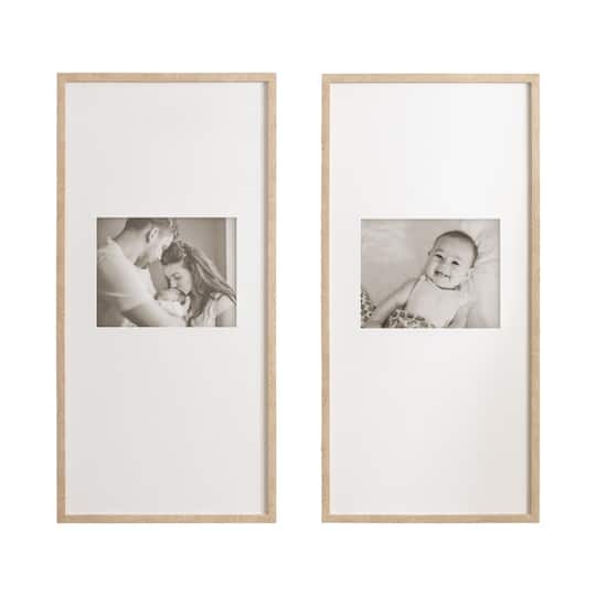 Kate and Laurel Gallery 14" x 30" Photo Frames 8" x 10" with Mat